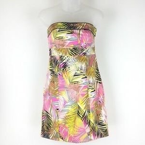 H&M Bright Tropical Print Strapless Mini Dress 6
